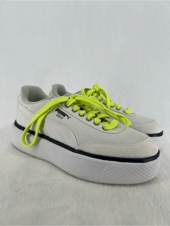 Puma Oslo Maja “Summer” Canvas In White  Platform Sneakers Sz 7.5 Blokecore