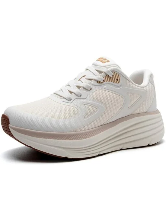 Women's Beige/Apricot Fort Walking Shoes Tennis, Max Cushioning Running Sneakers