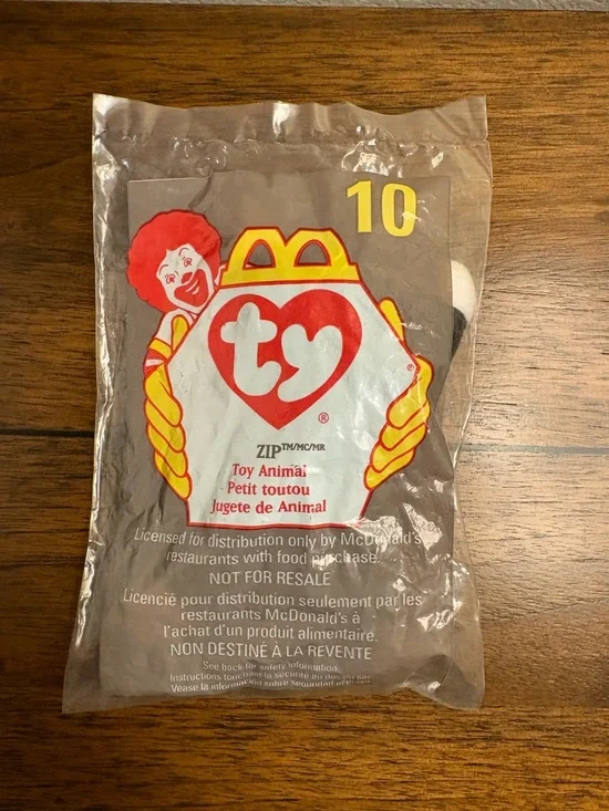 McDonald's Zip Cat #10 TY Beanie Baby - New in Packaging