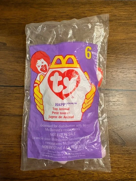 McDonald's Happy Meal Ty Beanie Baby Happy Hippo #6 - New in Packaging