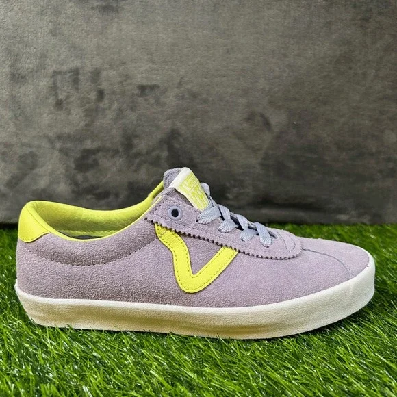 Vans Sport Low Sneakers Womens Size 7 Purple Green Suede Skate Shoes