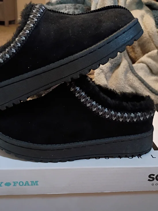Sonoma Kids Black Faux-Fur Slip-Ons