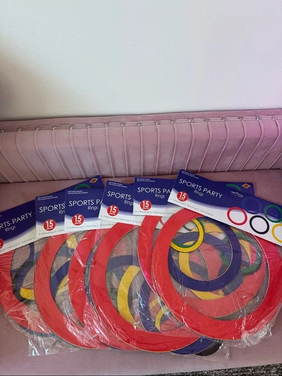 Unbranded Red Sports Party Rings - Pack of 15. Total of (6). NWT