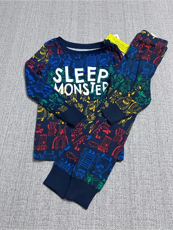Old Navy ‘Sleep Monster' Pajama Set - Multicolor Monster Prints. Size 3T. NWT
