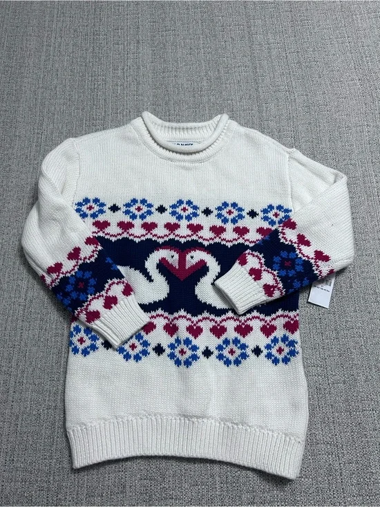 Old Navy White Knit Sweater with Navy Fisherman Style NWT Size 4T