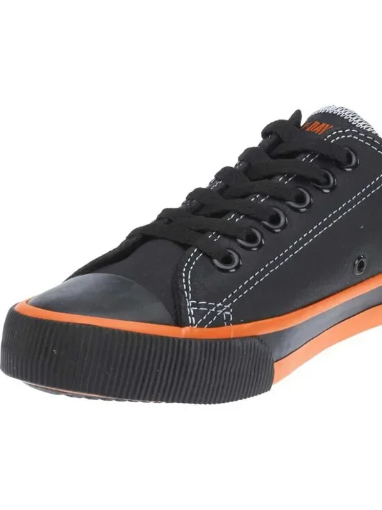 Harley-Davidson Women's Zia 2-Inch Leather Low-Cut Sneakers, Black D83816 (10M)