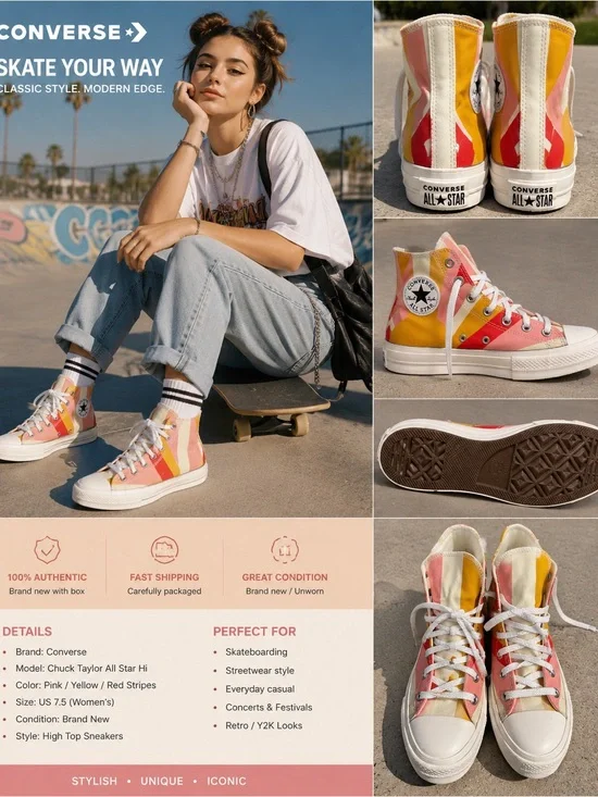 Canvas platform sneakers, Converse Chuck Taylor All Star Lift Hi Summer Spirit