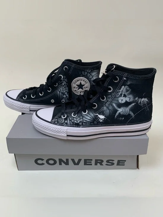Converse All Star CTAS Pro Hi Black Custom Paint Los Angeles Butterfly Women’s 8