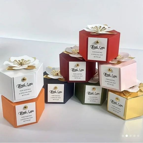 Thank You Floral Lid Gift Boxes - Multi Color Set