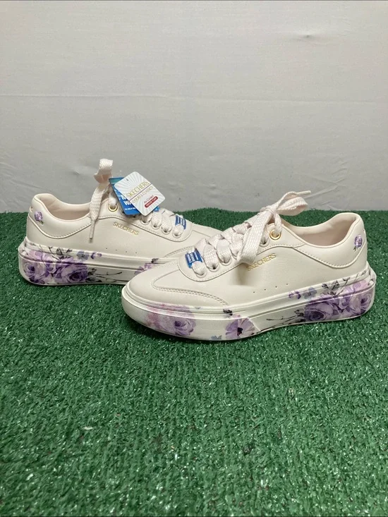 Skechers Women’s Cordova Sneakers with Purple Floral Accents 6.5 (OKPM-07-013)