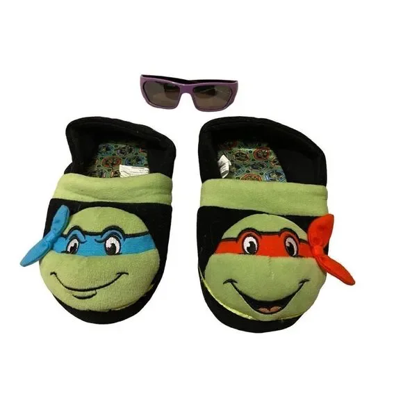 Toddler Teenage Mutant Ninja Turtle Slippers Sunglasses Lot Of 2 Tmnt