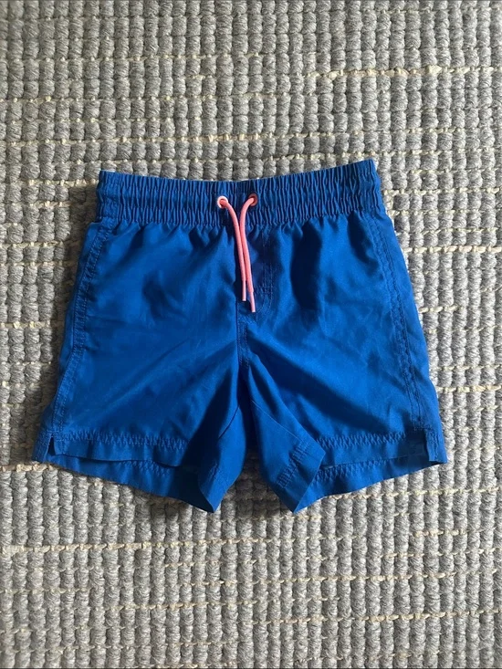 Old Navy Boys Royal Blue Swim Shorts with Pink Drawstring Swim Trunks