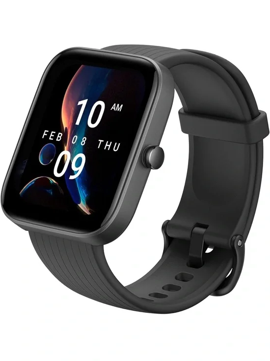 Amazfit Bip 3 Pro Black Smart Watch with Silicone Band
