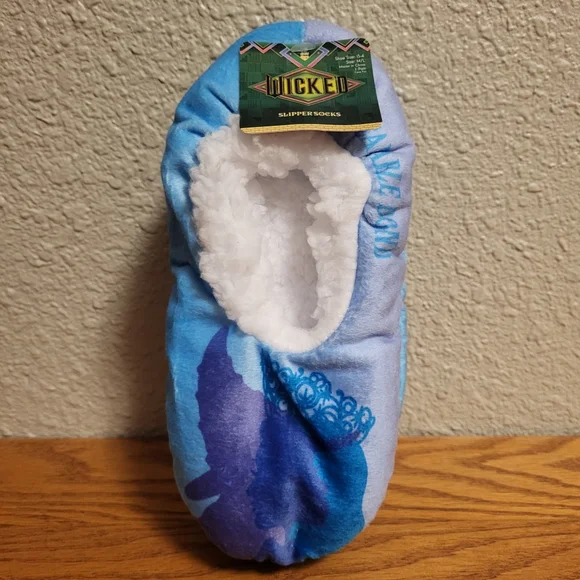 NWT Wicked Purple & Blue Slipper Socks Shoe Size: 13 - 4, Size: M/L