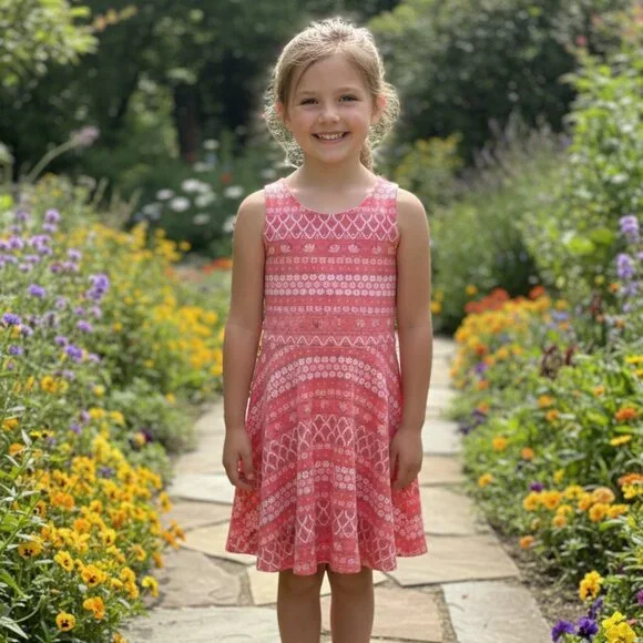🛍️ BUNDLE ONLY • Girls Old Navy coral print fit & flare tank dress size Small