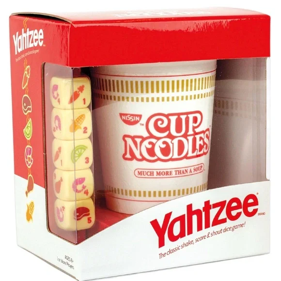 Yahtzee Cup Noodles Party Game - Red & Cream