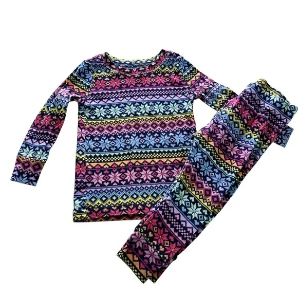 Old Navy Rainbow Nordic Snowflake Pajama Sets Size 18-24 months