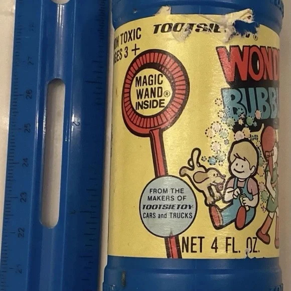 Vintage 1980s Bottle Of Wonder Bubbles.  3/4 Full.  Tootsietoy
