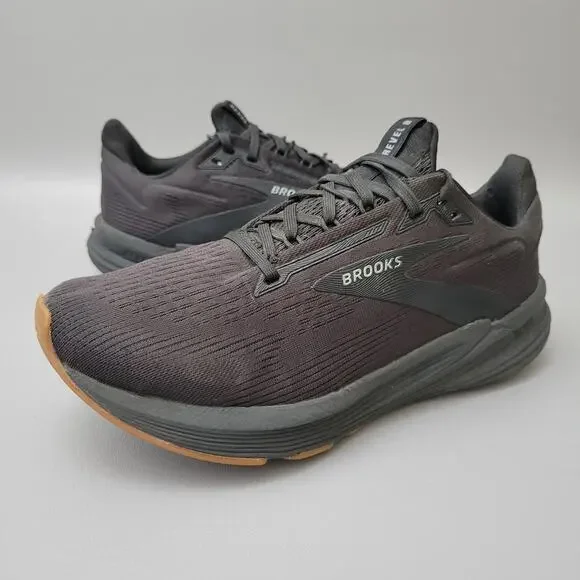 Brooks Womens Revel 8 Running Sneaker Shoes Triple Black Rubber Gum Bottom 8.5