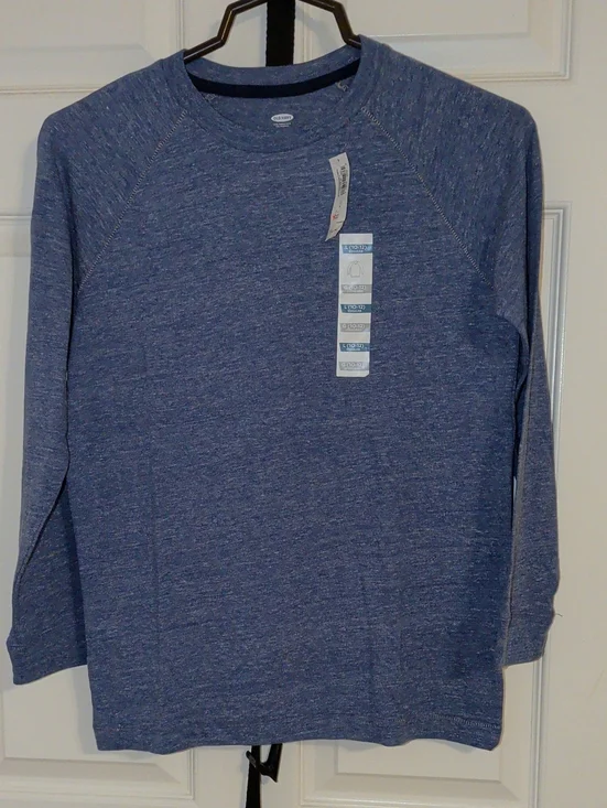 Old Navy Heathered Blue Long Sleeve Tee