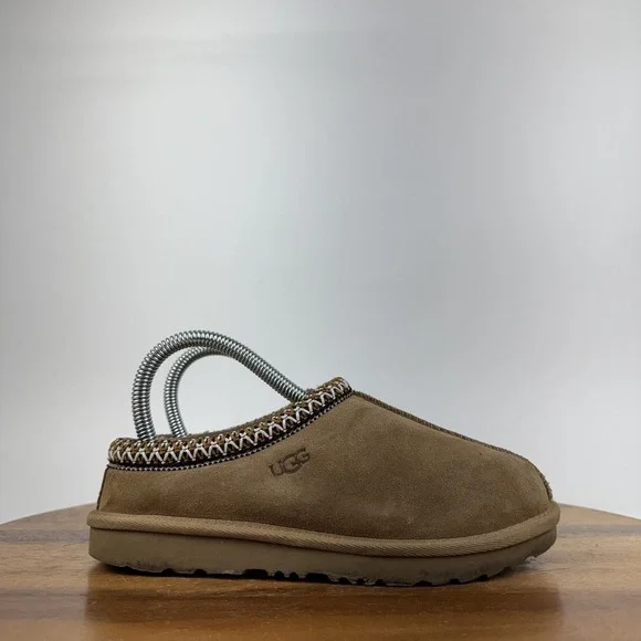 Big Kids Ugg Tasman II Chestnut Shearling Lined Comfort Slippers Size 3 Y GUC