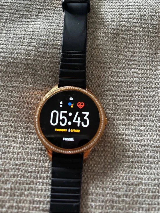 Fossil Smartwatch in Black and Gold with Digital Display