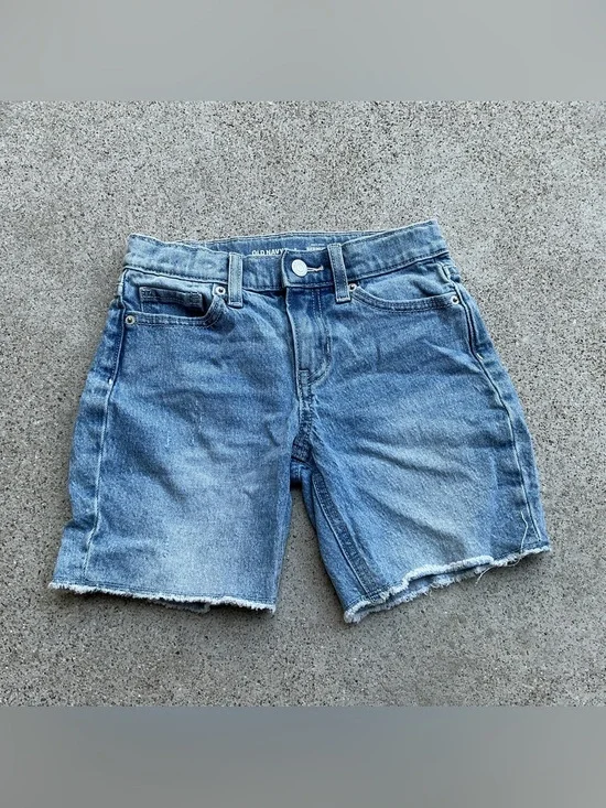 Old Navy Light Wash Denim Cutoff Bermuda Kids Shorts