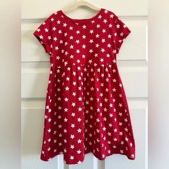 Old Navy Girls Red Dress with White Stars