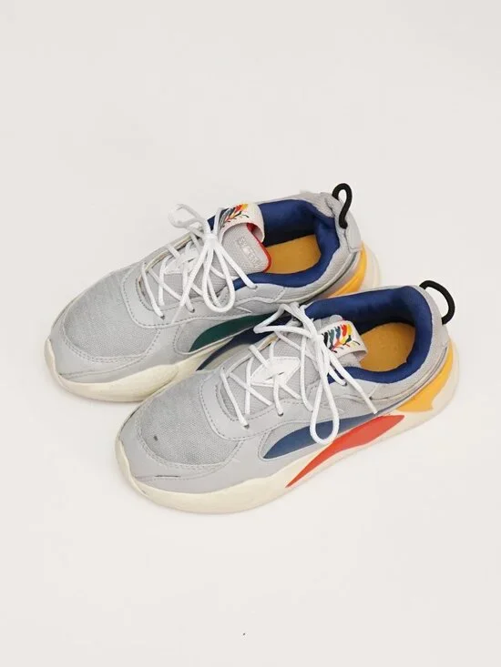 PUMA RsX New Heritage Lace Up  Youth Boys Grey Sneakers size us 1C