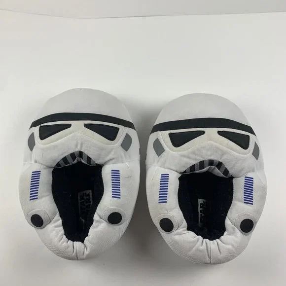 Disney Star Wars Stormtrooper Slippers Boys Size‎ 2-3 Comfort Plush Pull-On 8305