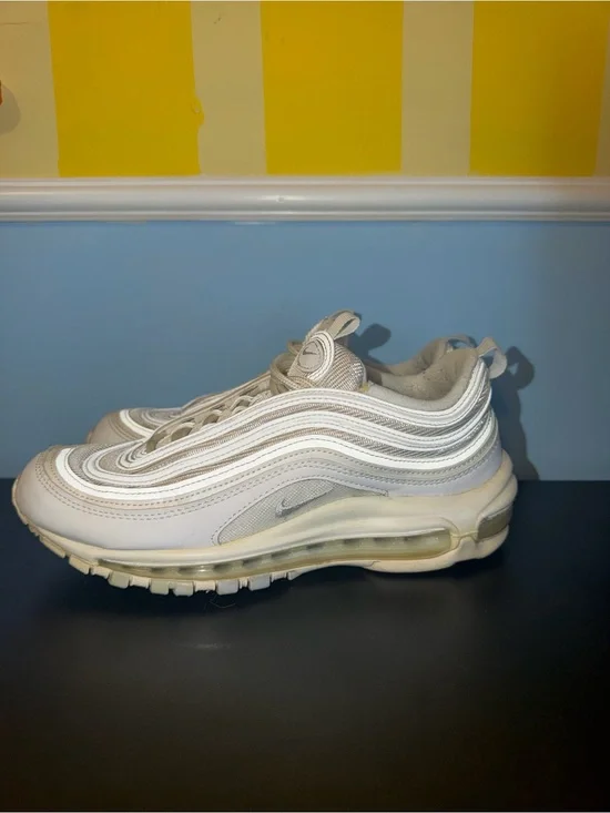 Nike White and Cream Air Max 97 Sneakers