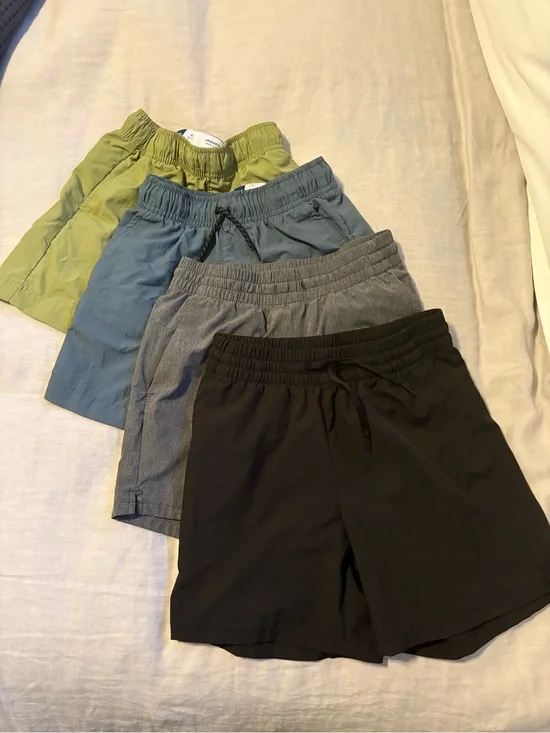 Boys Elastic-Waist Dock Shorts - Black, Gray, Blue, Green