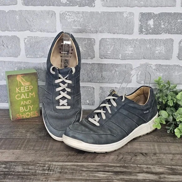 Mephisto Runoff Air-Jet System Blue Gray Nubuck Leather‎ Sneakers Womens 9.5