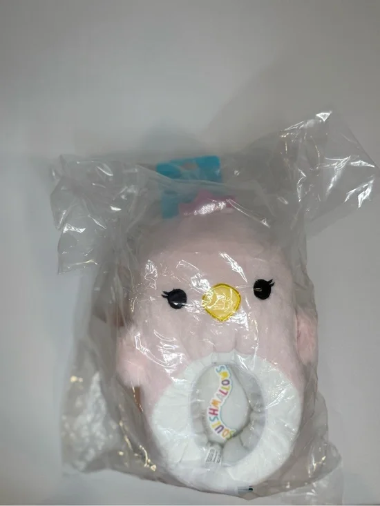 Squishmallows Alyssa The Swan White & Pink Bird Slipper 4-5
