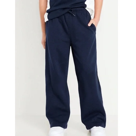 Old Navy Kids Baggy Sweatpants Navy Blue Wide Leg Fleece Joggers S