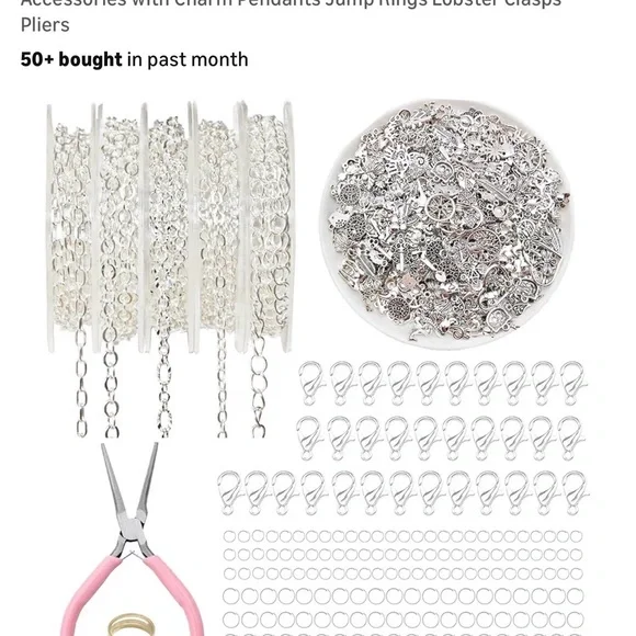 DIY Jewelry Craft Kit with Pink Handled Pliers