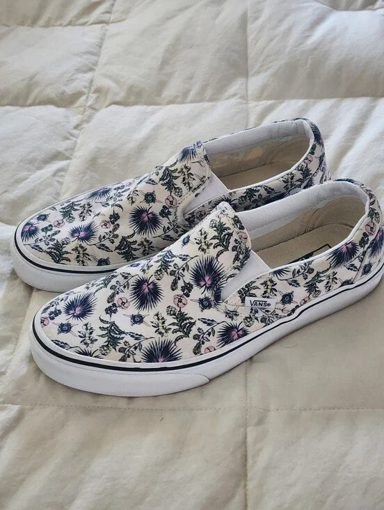 Vans Paradise Floral Slip-On Canvas Sneakers Unisex Womens 9