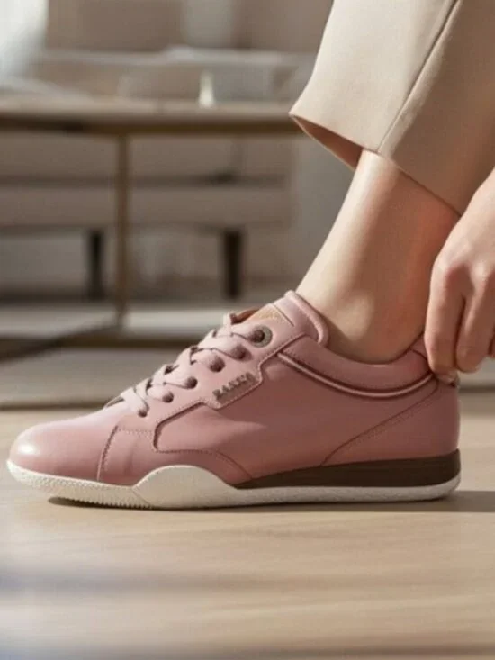 Bally Fridia Pink Blush Lace-Up Vamp Sneaker Size 37 (US 6.5)