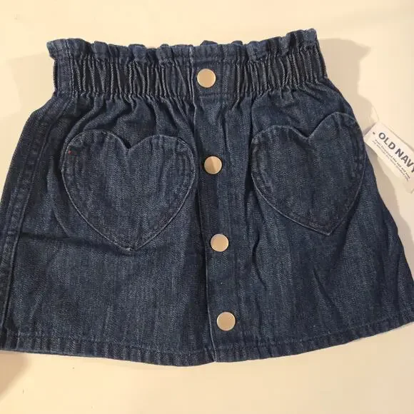 Old Navy Denim Heart Skirt 2T‎ NWT
