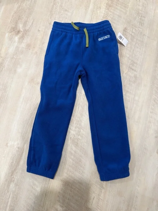 Old Navy Royal Blue Kids Fleece Joggers with Green Drawstring