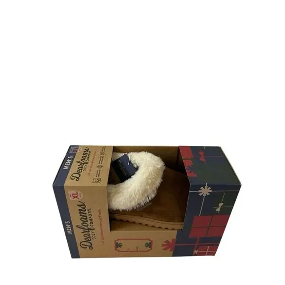Dearfoams Gel infused memory foam‎ slippers brown men’s 13/14 new in box