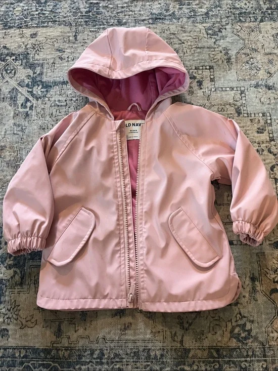 Old Navy Light Pink Hooded Raincoat for Kids