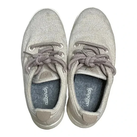 Allbirds Women’s Sneakers The Wool Runner Tennis Shoe Beige Size 6