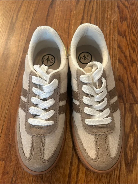 MKS Women's Beige & Tan Suede-Trim Lace-Up Sneakers