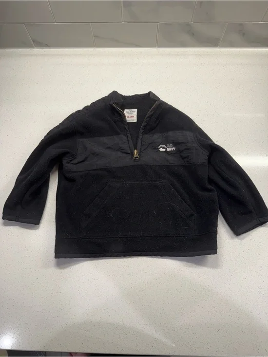 Old Navy Navy Blue Fleece Jacket with Gold Zipper