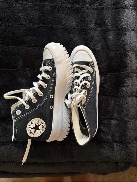Converse Black and White High-Top Platform Sneakers