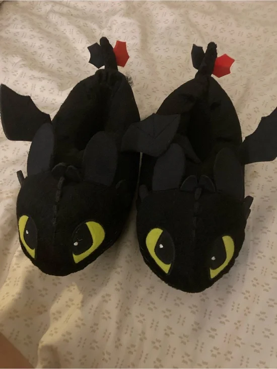 Kids How to Train your  Dragon Plush Slippers sz 10