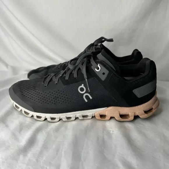 On Cloudflow Women’s Running Shoe Size 8.5 Rock/ Rose Gray Pink