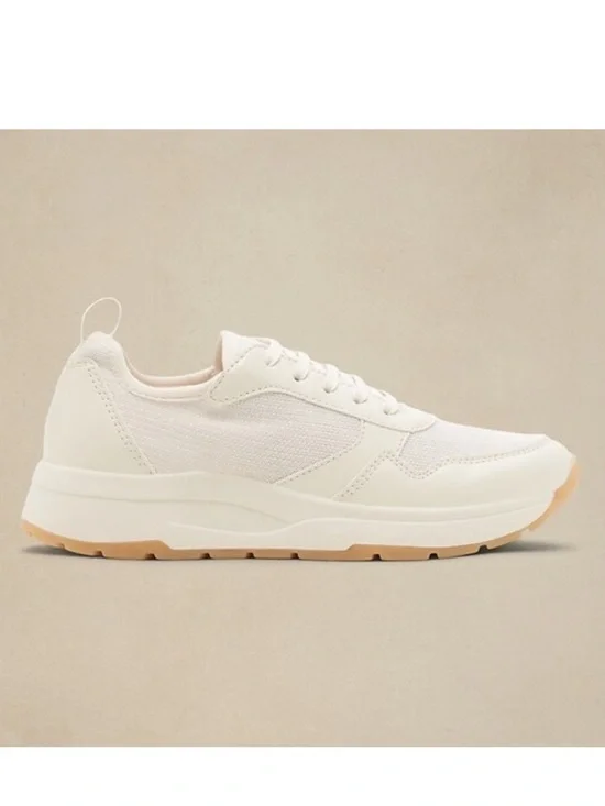 Banana Republic Off-White Canvas Lace-Up Sneakers Neutral casual walki siz 7 NWT