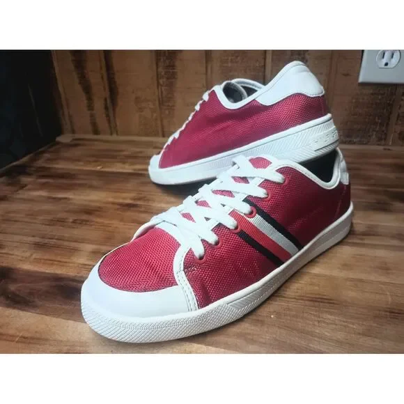 Tommy Hilfiger TWSPRUCE3‎ Womens Sneaker- Red and White Canvas 8M Lace Up